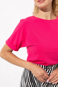 Футболка-джемпер с V-образным вырезом из хлопка и трикотажа Femme & Devur 30714 1.43F(170) - фото 3