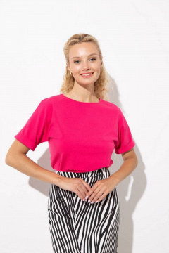 Футболка-джемпер с V-образным вырезом из хлопка и трикотажа Femme & Devur 30714 1.43F(170) - фото 1