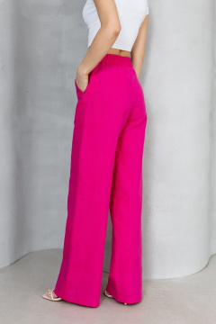 Льняные брюки палаццо изумительной посадки и мягкой обработки Atelero 1056 розовая_фуксия - фото 2