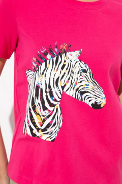 Джемпер с печатью из хлопка и трикотажа, прямой крой Femme & Devur 30724 1.43F(170) - фото 3