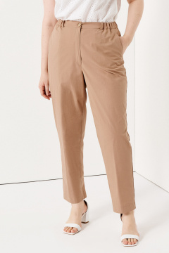 Брюки с высокой талией из хлопка для женственных образов Панда 103260w бежевый - фото 2