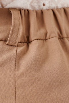Брюки с высокой талией из хлопка для женственных образов Панда 103260w бежевый - фото 4