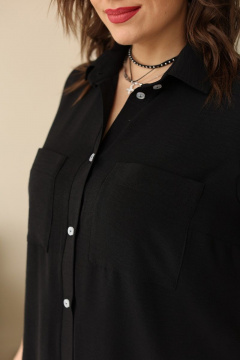 Летнее платье А-силуэта из текстиля BegiModa 1007 черный - фото 5