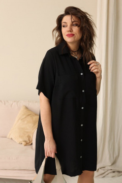 Летнее платье А-силуэта из текстиля BegiModa 1007 черный - фото 4