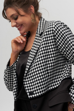 Демисезонный женский костюм из жакета и брюк палаццо Anelli 1318 черно-белый - фото 4