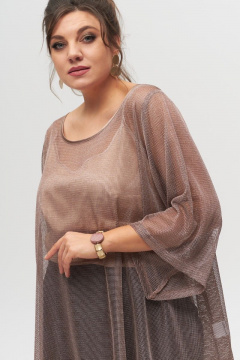 Бежевый топ из текстиля с регуляторами бретелей и элегантным кроем Anelli 1087.1 бежевый - фото 3