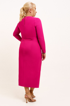 Теплое прямое платье со шлейками и разрезом спереди Панда 123480w фуксия - фото 2