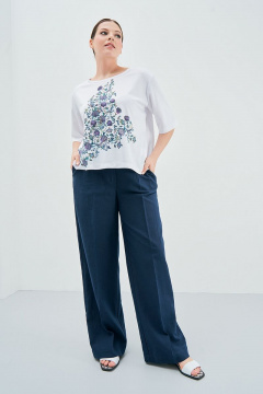 Свободные брюки из льна с карманами на каждый день Art Ribbon M3813B_3 - фото 4