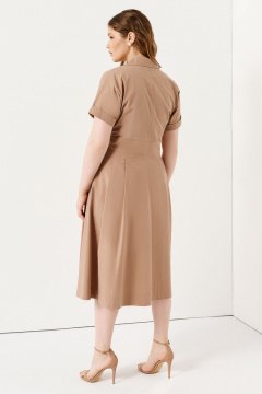 Платье из текстиля и хлопка с глубоким V-образным вырезом Панда 142180w бежевый - фото 3