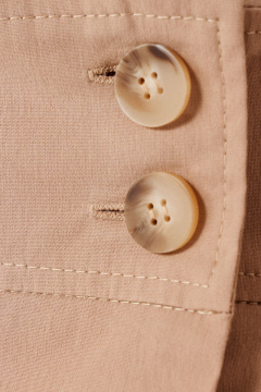 Платье из текстиля и хлопка с глубоким V-образным вырезом Панда 142180w бежевый - фото 4