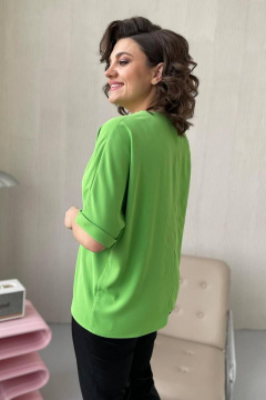 Блуза свободного силуэта с резинкой и декором Rumoda 2109 зеленый - фото 4