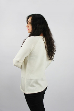 Джемпер реглан из хлопка с разрезами по бокам Полесье С1187-21 3С3000-Д43 158,164 молочный - фото 3