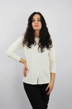 Джемпер реглан из хлопка с разрезами по бокам Полесье С1187-21 3С3000-Д43 158,164 молочный - фото 1