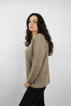 Джемпер реглан из хлопка с разрезами по бокам Полесье С1187-21 3С3000-Д43 158,164 св.дюна - фото 2