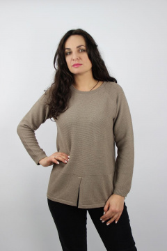 Джемпер реглан из хлопка с разрезами по бокам Полесье С1187-21 3С3000-Д43 158,164 св.дюна - фото 1