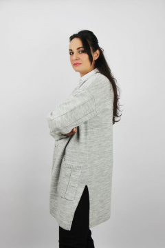 Жакет удлинённый силуэт из шерсти с разрезами по бокам Полесье С2679-22 2С8761-Д43 158,164 итальянский - фото 2