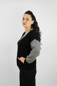 Жакет из трикотажа со длинным рукавом и прямым кроем Полесье С2709-22 2С5225-Д43 158,164 черный - фото 2