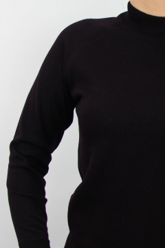 Демисезонный вязаный свитер с двойной стойкой воротником Полесье С3316-15 5С1754-Д43 170,176 ежевика - фото 3