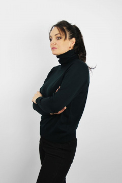 Демисезонный вязаный свитер реглан с высоким воротником Полесье С3433-17 7С1582-Д43 170,176 т.нефрит - фото 2