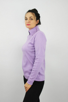 Демисезонный вязаный свитер с разрезом и воротником Полесье С3703-22 2С5275-Д43 170,176 лиловый - фото 2