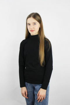 свитер полуприлегающего силуэта из хлопка с воротником-стойкой Полесье С9002-15 5С1952-Д43 170,176 черный - фото 2