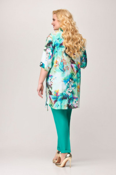 Блуза, брюки Svetlana-Style 1661 бирюзовый+цветы - фото 2
