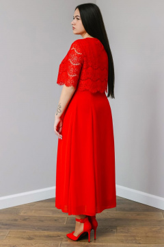 Демисезонное платье из кружева и шифона с кофточкой MadameRita 5108 красный - фото 3