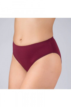 Гладкие трусы из эластичного трикотажного хлопка Verally 102-1 бургундское вино - фото 3