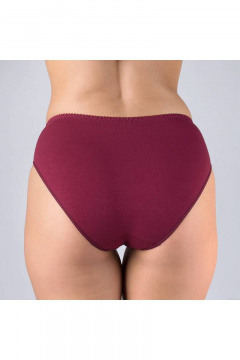 Гладкие трусы из эластичного трикотажного хлопка Verally 102-1 бургундское вино - фото 2