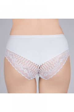 Трусы-слит из полотна и кружева с высокой посадкой Verally 1166-1 белый - фото 2