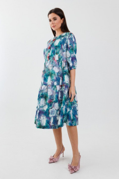 Платье с ярким принтом и воланами, свободный силуэт Anelli 833 тюльпан - фото 2