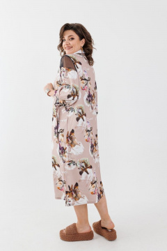 Платье с кружевными рукавами, вставками и принтом для ежедневного образа Anelli 1126 ирисы - фото 3