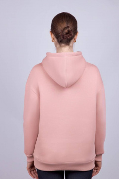 Круглогодичный худи из трикотажа с капюшоном и хлопком Verally 486-1 пудра - фото 2