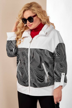 Куртка демисезонная прямого фасона с кокеткой и капюшоном Shetti 2117 белый - фото 5