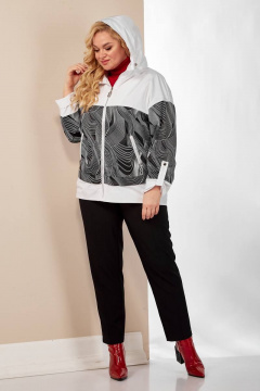 Куртка демисезонная прямого фасона с кокеткой и капюшоном Shetti 2117 белый - фото 4