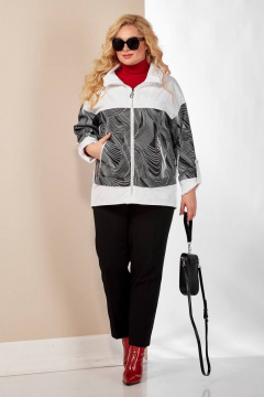 Куртка демисезонная прямого фасона с кокеткой и капюшоном Shetti 2117 белый - фото 2