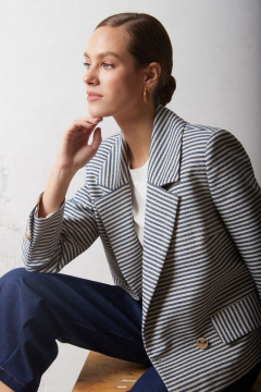 Синие джинсовые брюки для повседневной носки DAVYDOV 6208 - фото 5