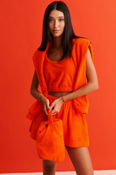 Летний топ из махровой ткани с плавным вырезом ANNETE A697 - фото 3