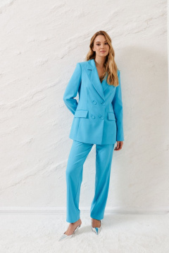 Голубой полуприлегающий жакет из насыщенного полотна лето ANNETE A5145/1 - фото 1