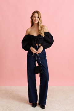 Летний топ с полуоткрытыми плечами из хлопка ANNETE A680 - фото 3