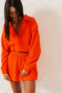 Летний топ из махровой ткани с плавным вырезом ANNETE A697 - фото 1