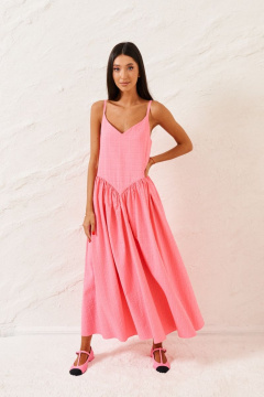 Розовый сарафан с регулируемыми бретелями и свободным низом ANNETE A3331 - фото 2