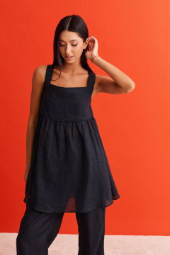 Черный комплект из брюк и туники из легкого полотна ANNETE A4129 - фото 1