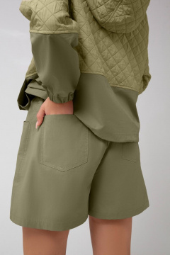 Зеленые хлопковые шорты с карманами и резинкой Mixan 3032/1 - фото 4