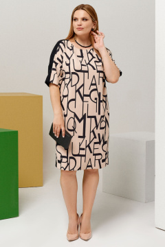 Летнее платье с карманами и поясом из трикотажа Панда 128080w черный - фото 1