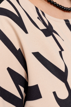 Летнее платье с карманами и поясом из трикотажа Панда 128080w черный - фото 4