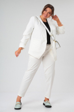 Брюки свободного кроя из текстиля для повседневной носки GRATTO 3235 молочный - фото 1