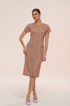 Мультиколор платье с пуговицами и облегающим силуэтом Ларс Стиль 754 - фото 1