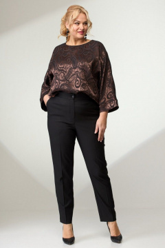 Брюки классические зауженные с высокой посадкой из текстиля Angelina & Сo 697 - фото 3