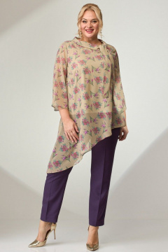 Нежная шифоновая блуза с завязками и асимметричным кроем Angelina & Сo 792 - фото 5